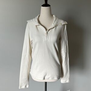 Banana Republic sz S cream half button front sweater casual long sleeve